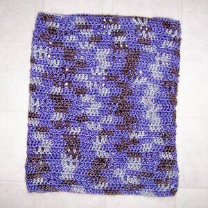 Handmade Knit Neck Warmer made with Metallic Yarn Purple Brown Gray NWOT